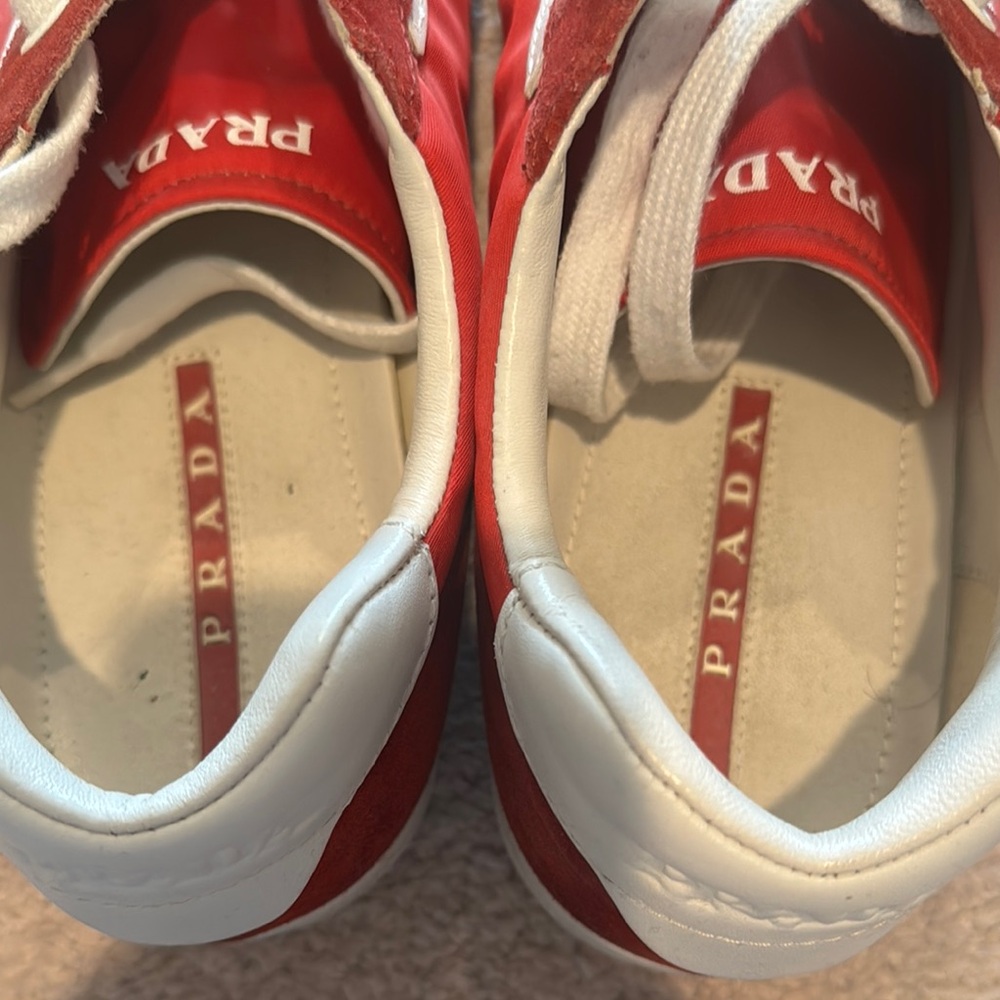 Prada Red and White Casual Sneakers - Picture 5 of 8